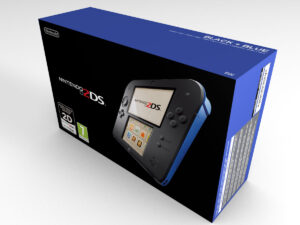 2DS Schwarz und Blau Konsolenbox, 2DS Schwarz karton