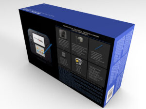 2DS Schwarz und Blau Konsolenbox, 2DS Schwarz karton
