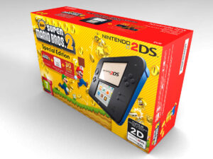 2DS Super Mario Bros Schwarz und blau Konsolenbox, 2DS Super Mario Bros karton