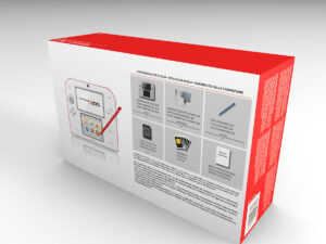 2DS Weiß und Rot Konsolenbox, 2DS Weiß karton