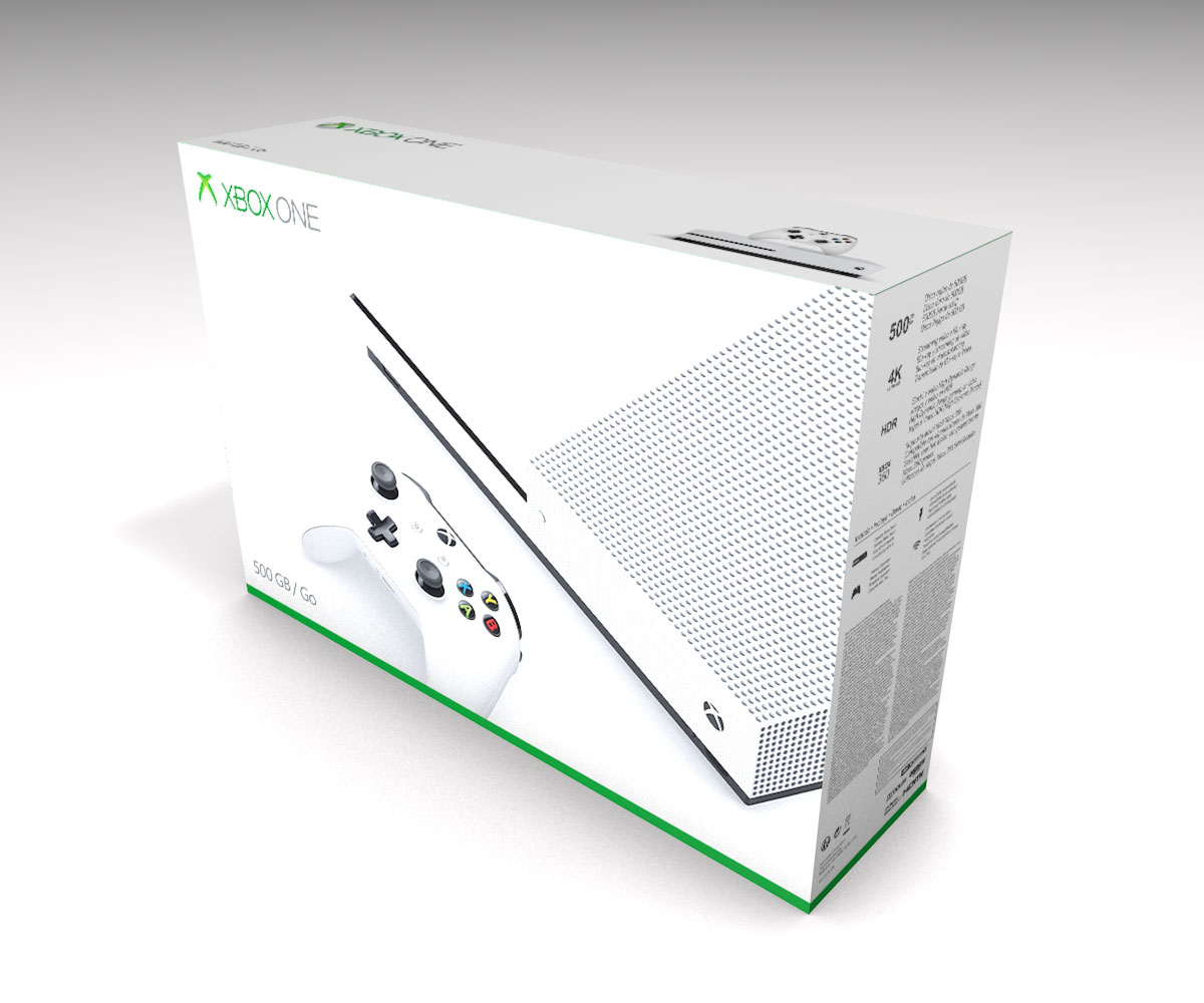 Xbox One S Weiß Konsolenbox, Xbox One S Weiss karton