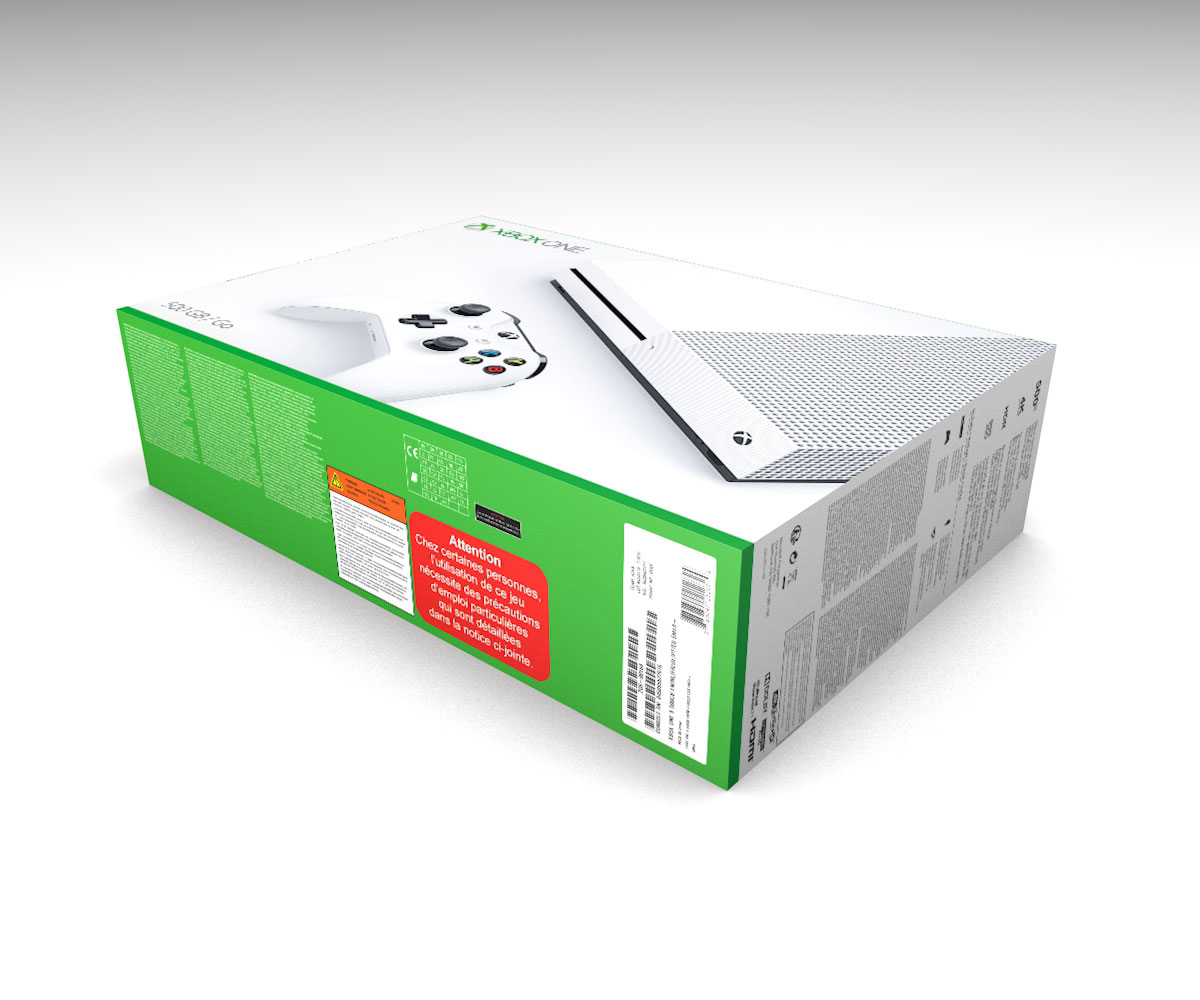 Xbox One S Weiß Konsolenbox, Xbox One S Weiss karton