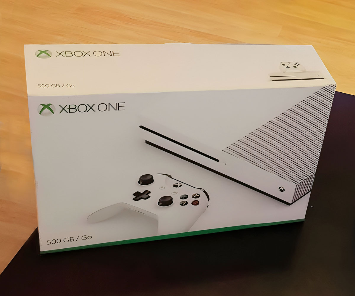 Xbox One S Weiß Konsolenbox, Xbox One S Weiss karton