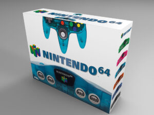 Nintendo 64 Ice Blue Konsolenbox, N64 Ice Blue karton