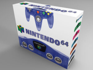 Nintendo 64 Midnight Blue Konsolenbox, N64 Midnight Blue karton