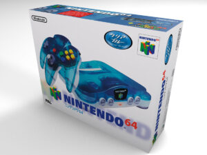Nintendo 64 Clear Blue Konsolenbox, N64 Clear Blue karton