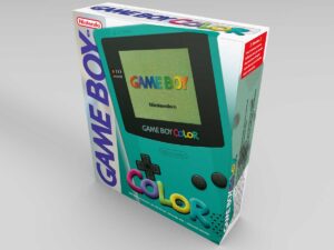 Game Boy Color Türkis Konsolenbox, Game Boy Color Hellblau karton