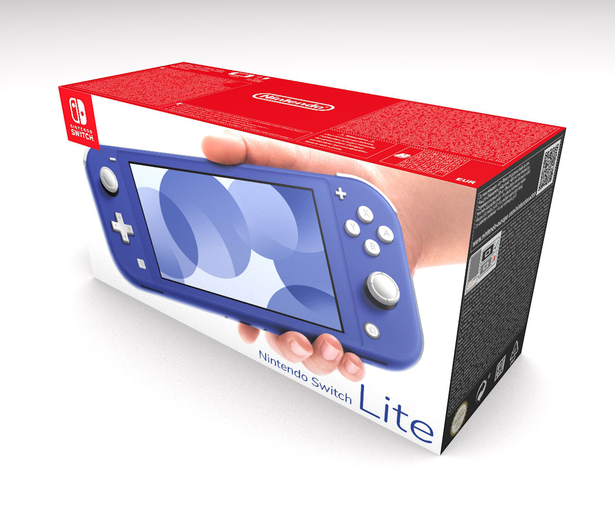 Switch Lite Blau Konsolenbox, Switch Lite Blau karton