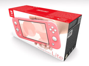 Switch Lite Koralle Konsolenbox, Switch Lite Koralle karton
