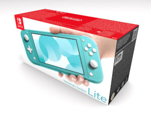 Switch Lite Türkis Konsolenbox, Switch Lite Hellblau karton