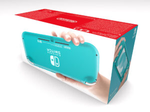 Switch Lite Türkis Konsolenbox, Switch Lite Hellblau karton