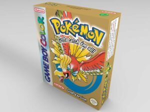 Game Boy Color Pokemon Gold Konsolenbox UK/NL, Game Boy Color Pokemon Gold UK karton