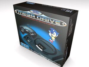 Sega Mega Drive 1 Sonic Konsolenbox, Mega Drive 1 Sonic karton