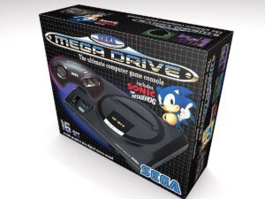 Sega Mega Drive 1 Sonic The Hedgehog Konsolenbox, Mega Drive 1 Sonic karton