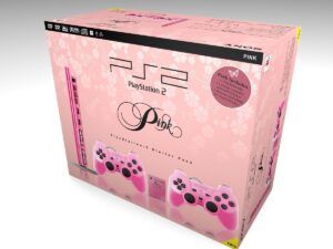 PlayStation 2 Slim Pink UK Konsolenbox, PS2 Slim Pink karton