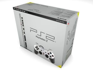 PlayStation 2 Slim Silver Konsolenbox, PS2 Slim Silber karton